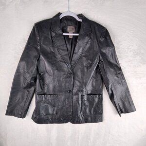 John Paul Richard Genuine Leather Jacket Womens Size 14 Black Fully Lined
